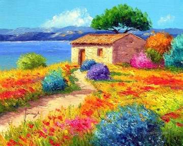 PLS22 beautiful landscape garden Oil Paintings